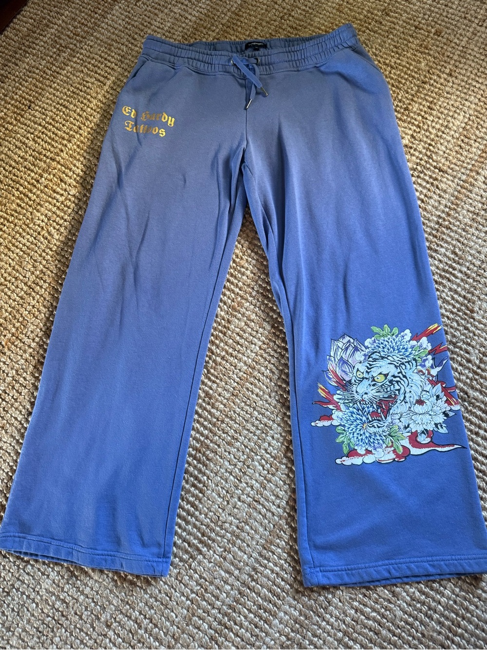 ⚜️ ED HARDY GRAPHIC BLUE TIGER & FLORAL PRINT IN SIZE XL ⚜️